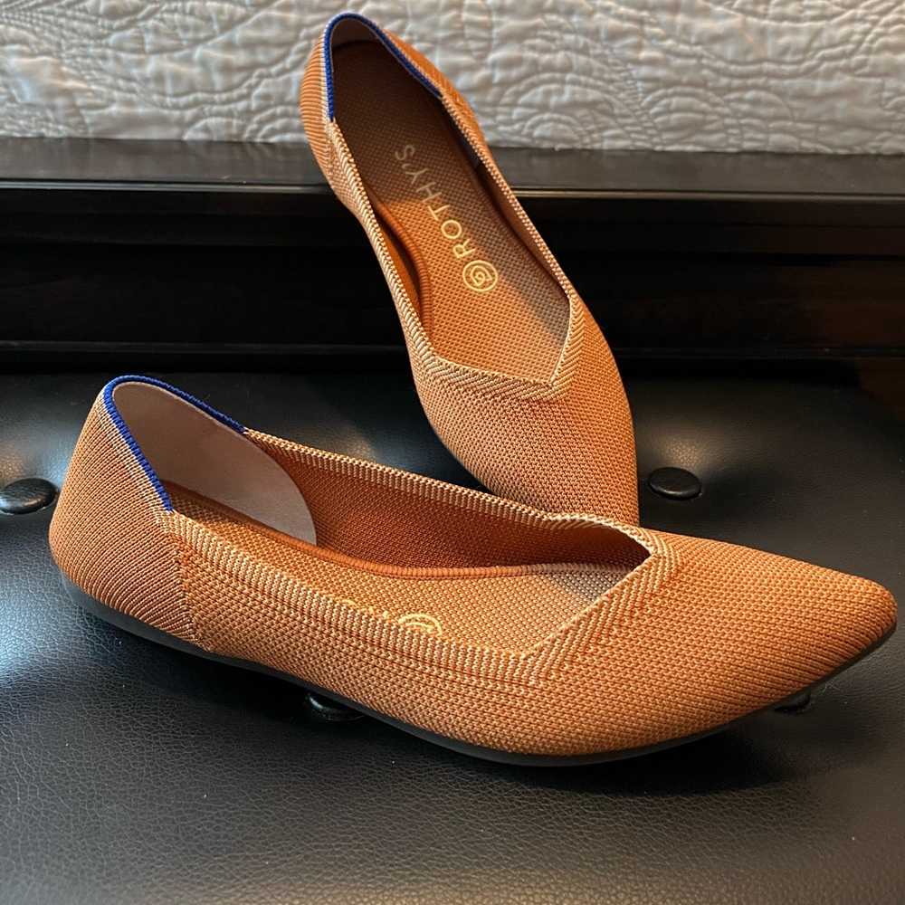 Rothy’s The Point Fawn Recycled Sustainable Washable Flats Women's Size 8